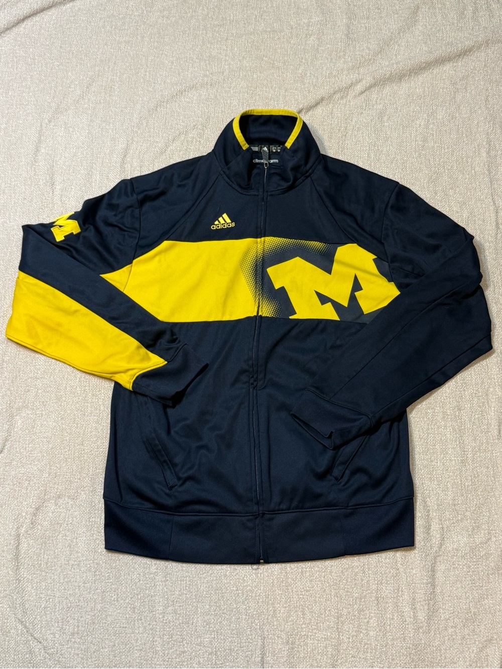 Adidas Michigan Wolverines ClimaWarm Track Jacket M Y2K College Sportswear